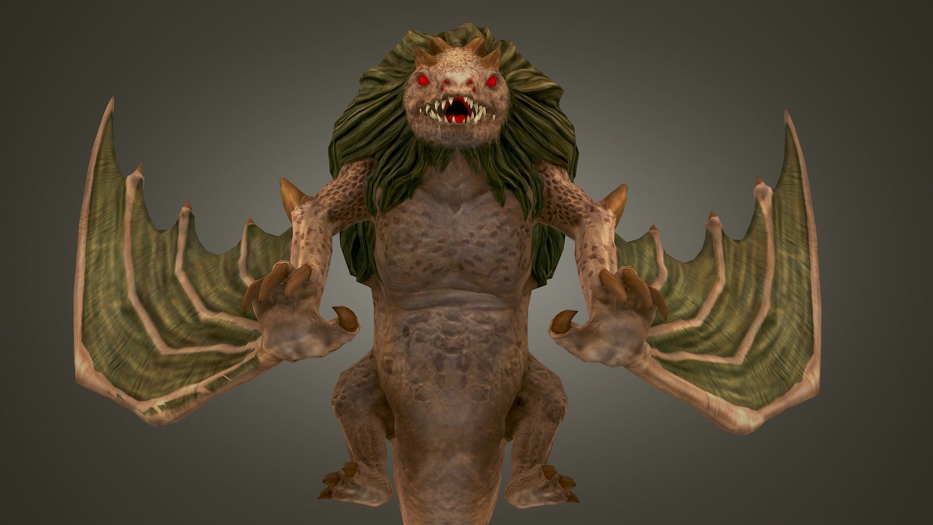 Stylized FurDragon Low-poly 3D model_16