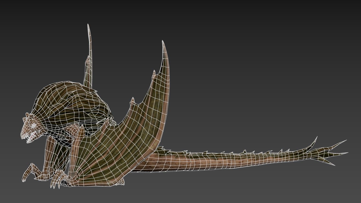 Stylized FurDragon Low-poly 3D model_4