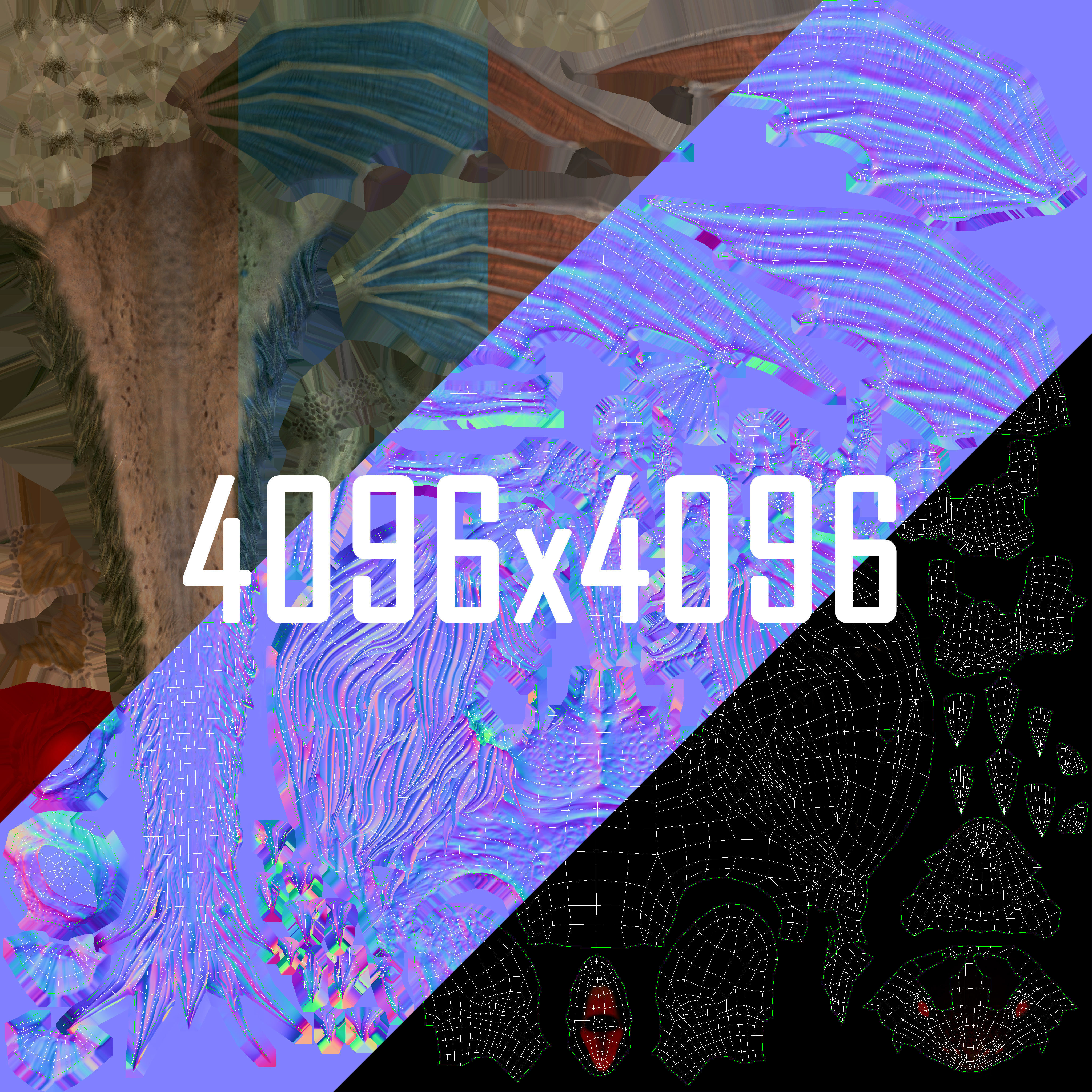 Stylized FurDragon Low-poly 3D model_20