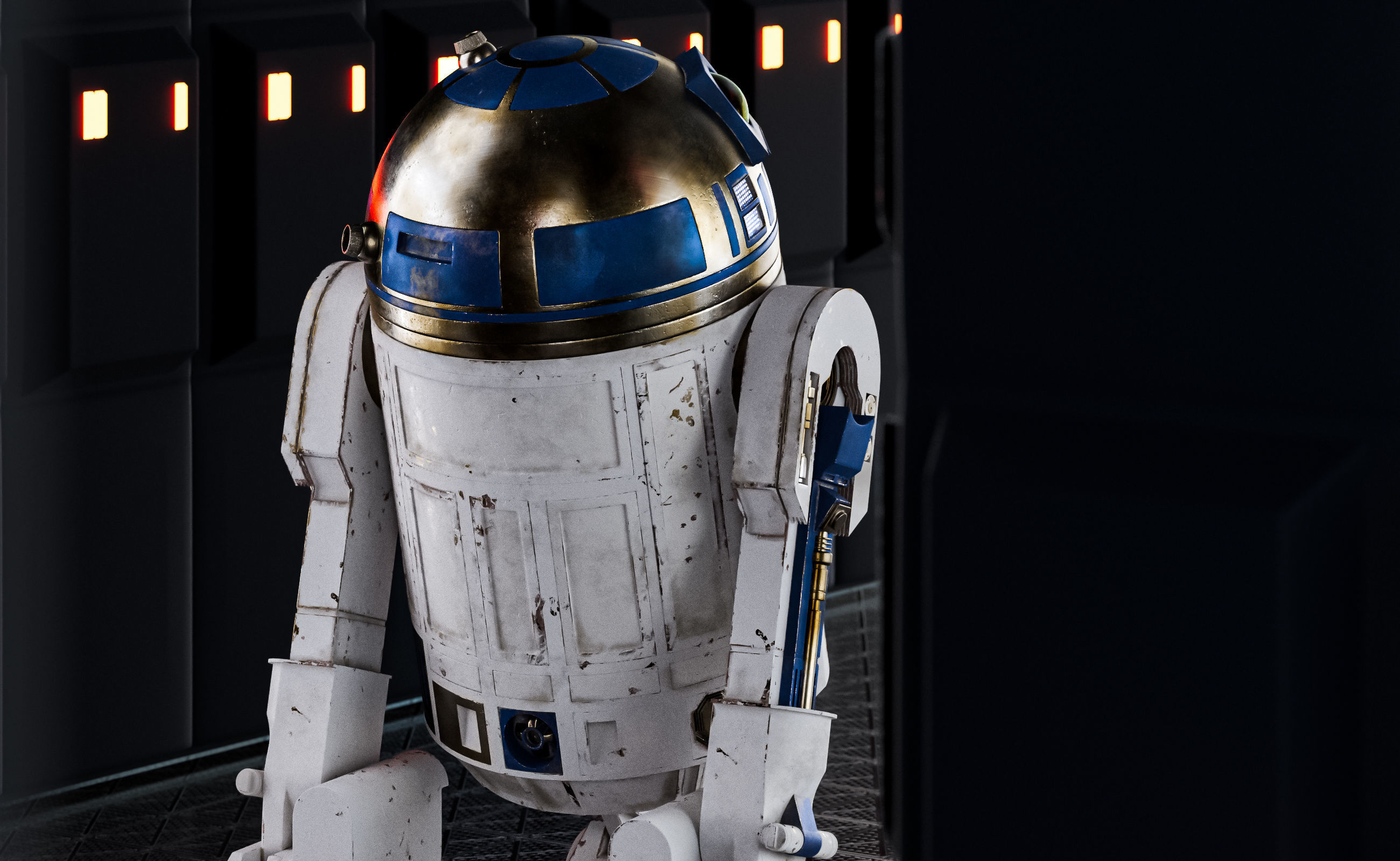 R2D2 Painted Version - Rigged 3D model_2