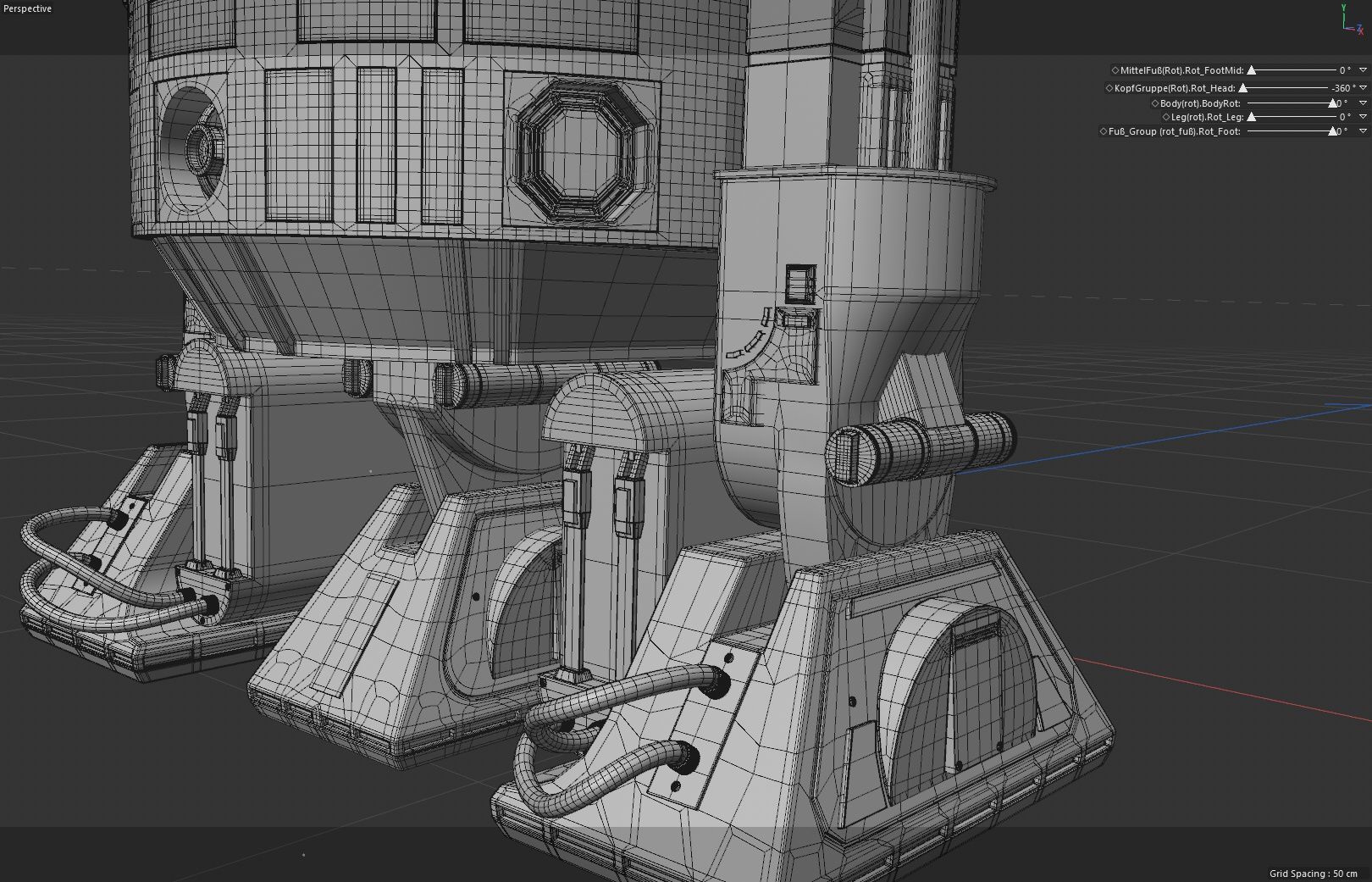 R2D2 Painted Version - Rigged 3D model_4