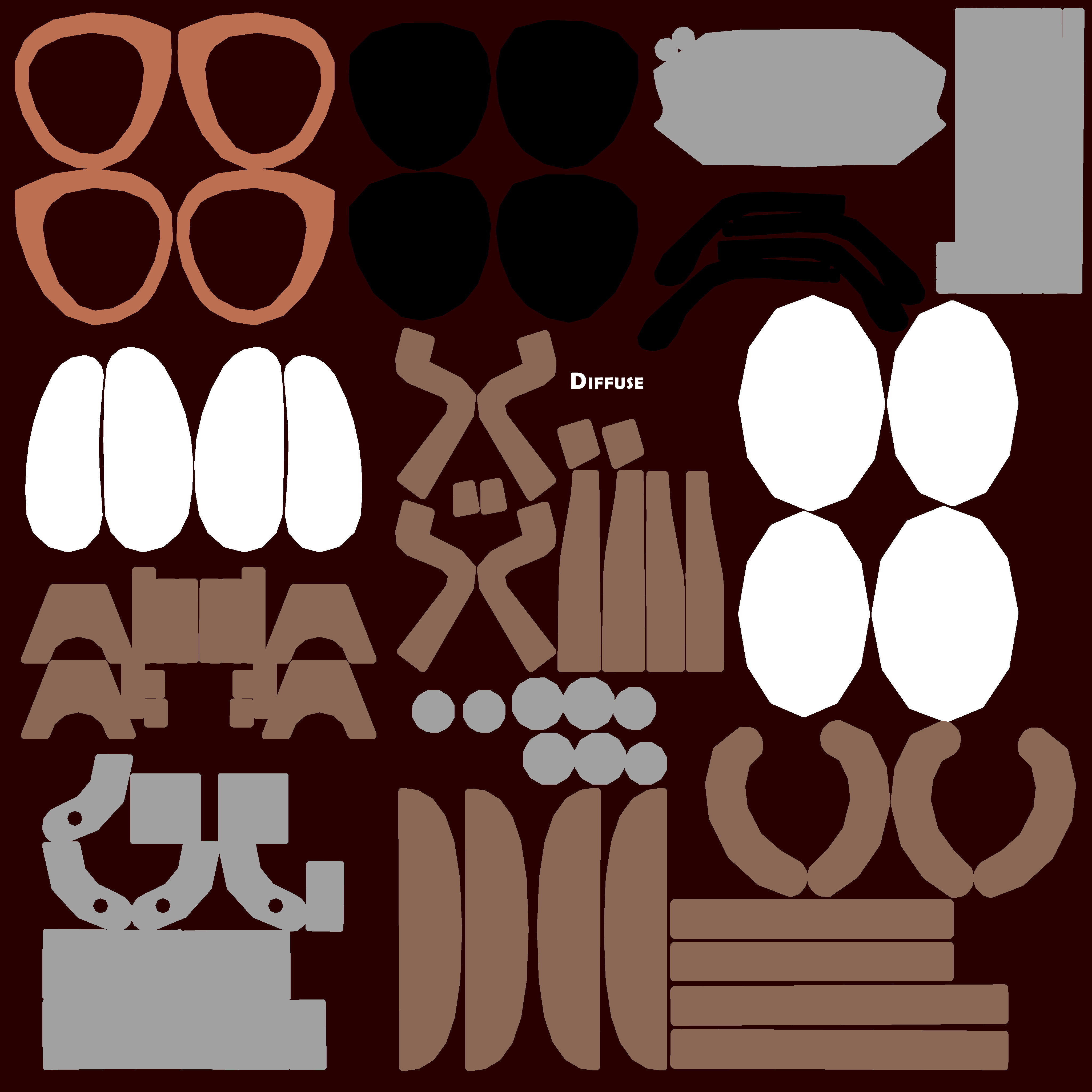 Collection of Womens Glasses Low-poly 3D model_20