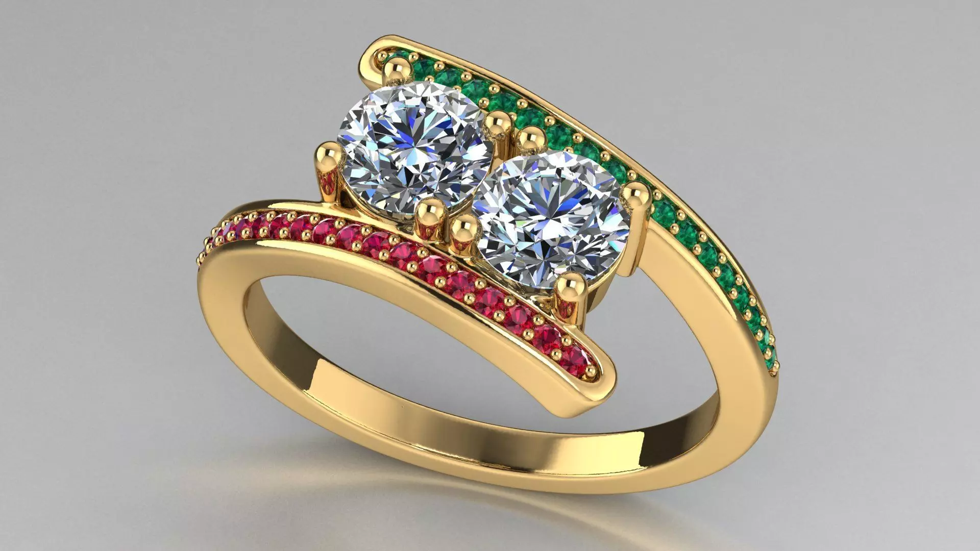 AG 1000 SOLITAIRE PAVE SHANK DIAMOND RING 3D print model