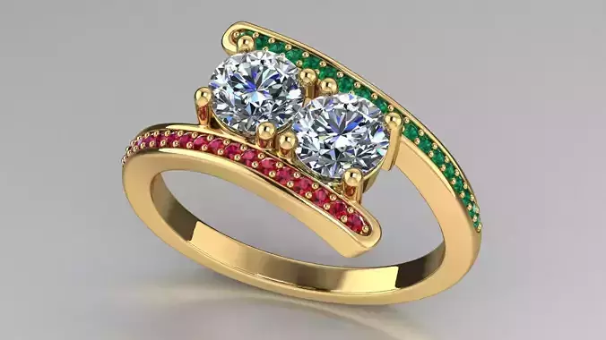 AG 1000 SOLITAIRE PAVE SHANK DIAMOND RING