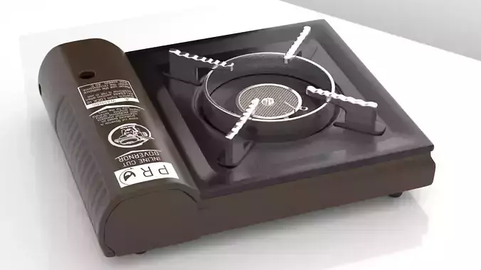 Tourist gas stove Tramp with ceramic burner UTRG-059 brown 3D model