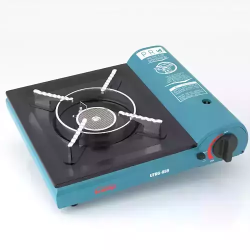 Tourist gas stove Tramp with ceramic burner UTRG-059 blue 3D model