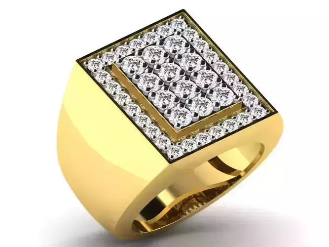 Light Weight Yellow Gold Diamond Ring DR-6621