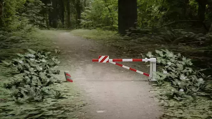 Traffic Barrier Low-poly 3D model