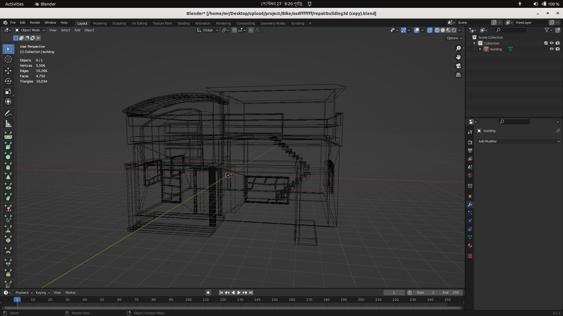 Abandoned Old House Model Low-poly 3D model_23