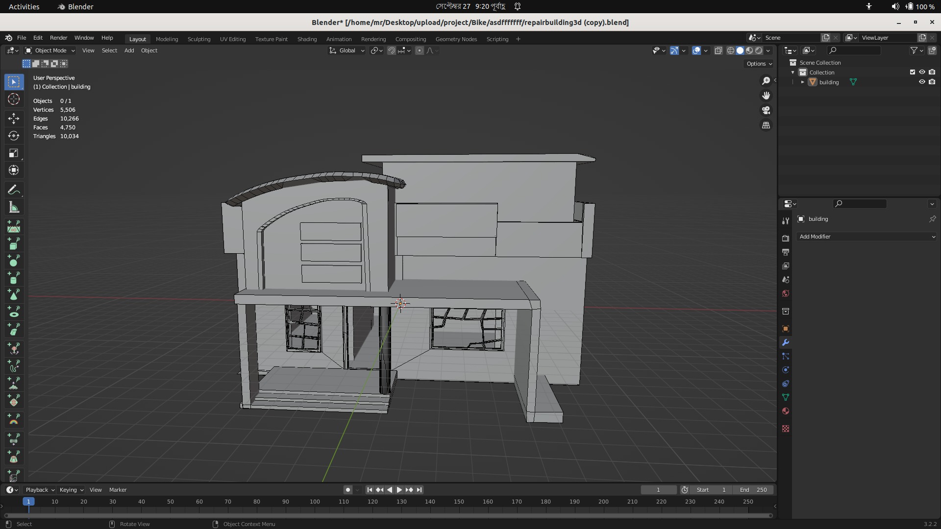 Abandoned Old House Model Low-poly 3D model_24