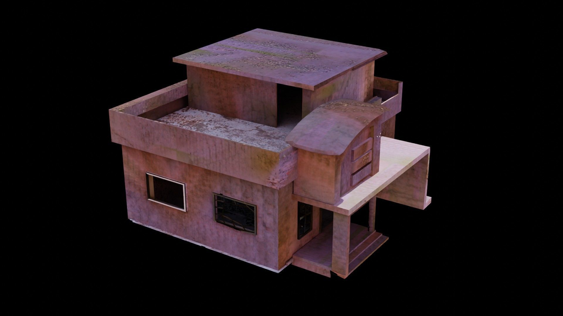 Abandoned Old House Model Low-poly 3D model_7