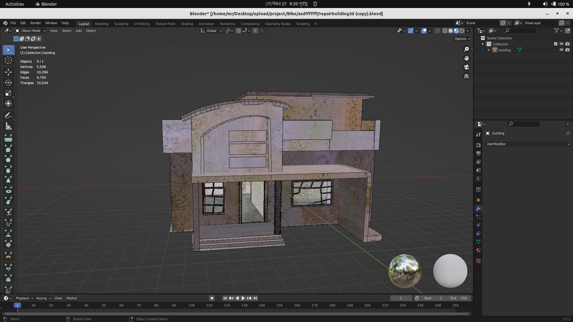 Abandoned Old House Model Low-poly 3D model_10