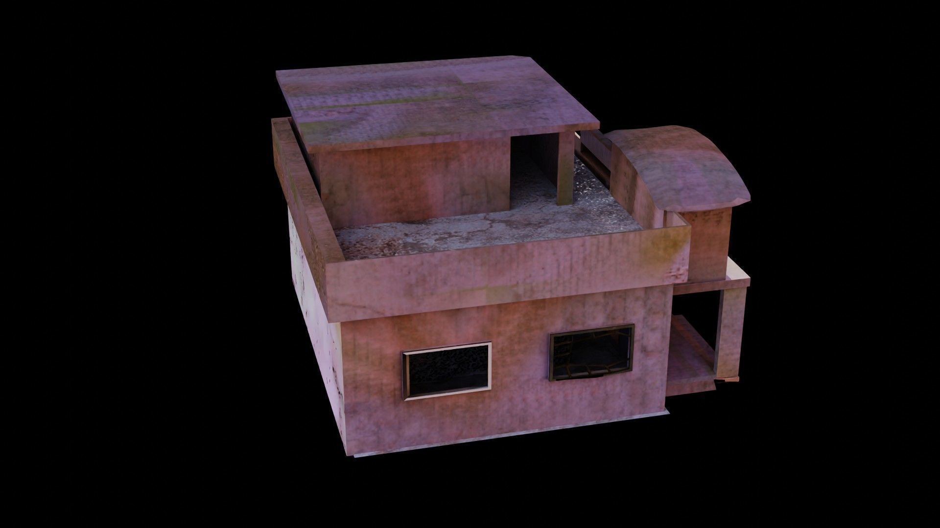 Abandoned Old House Model Low-poly 3D model_2
