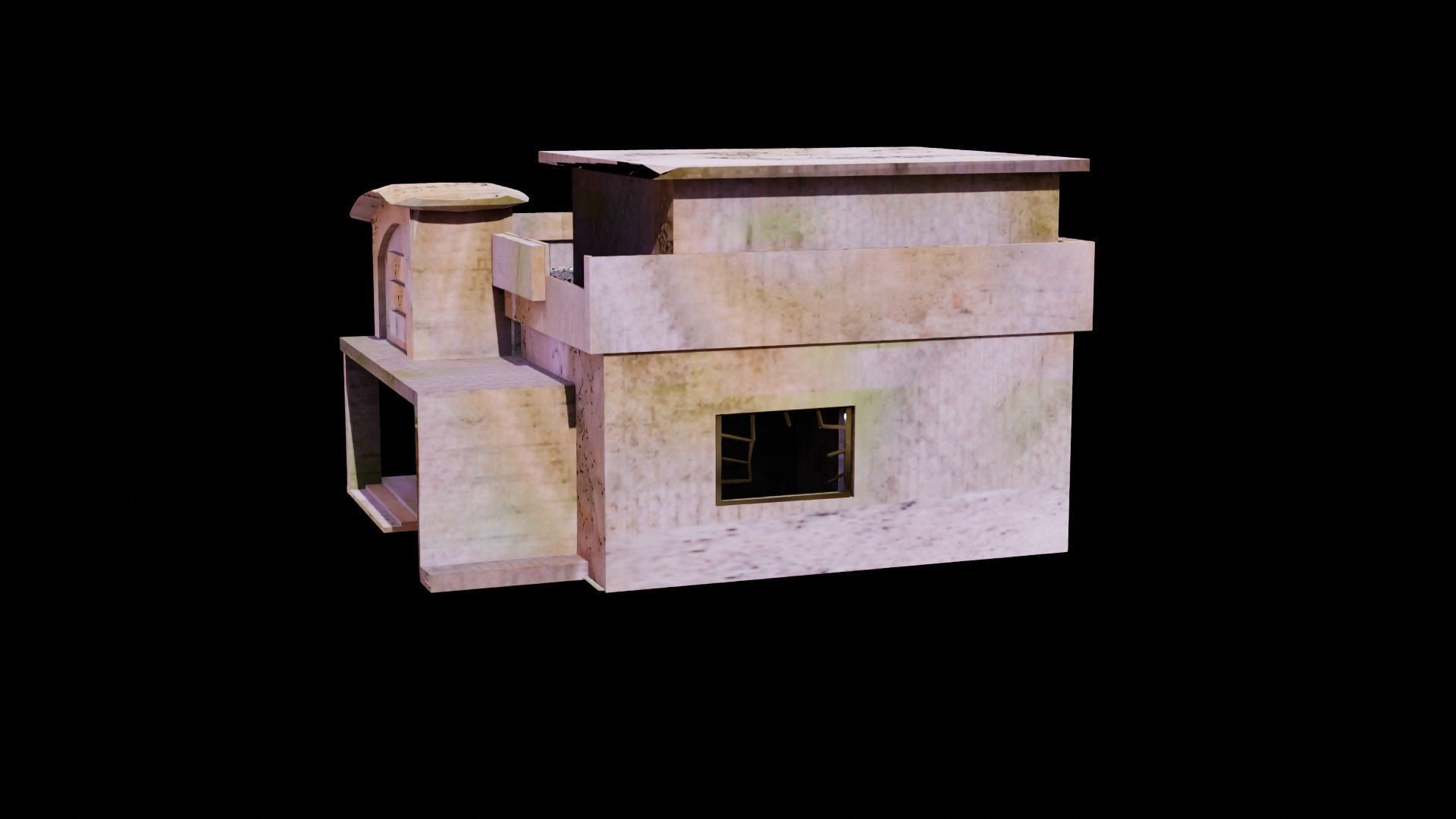 Abandoned Old House Model Low-poly 3D model_5