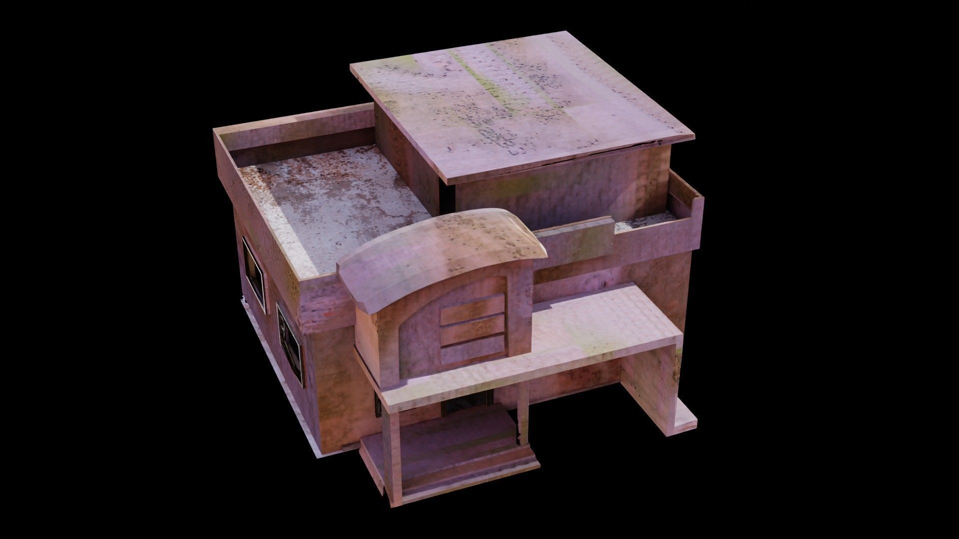 Abandoned Old House Model Low-poly 3D model_4