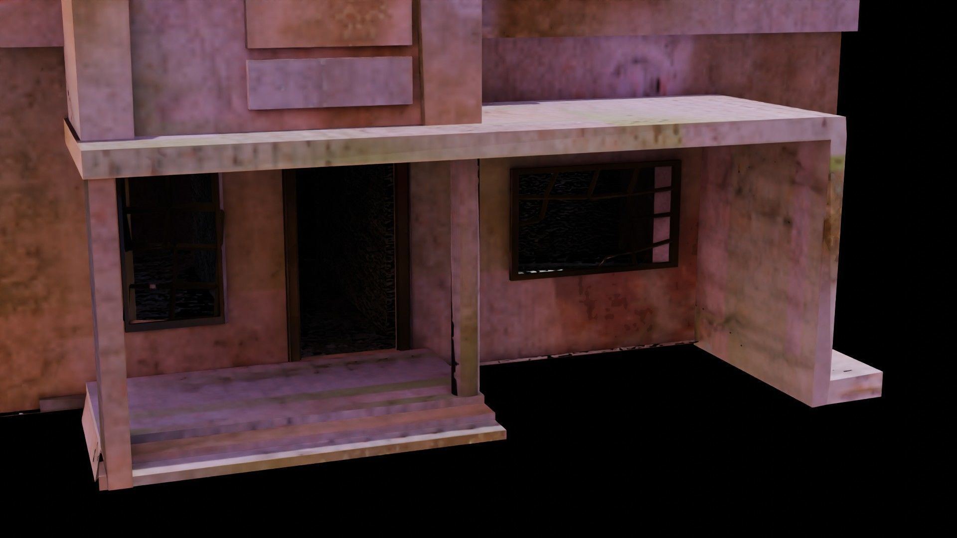 Abandoned Old House Model Low-poly 3D model_11