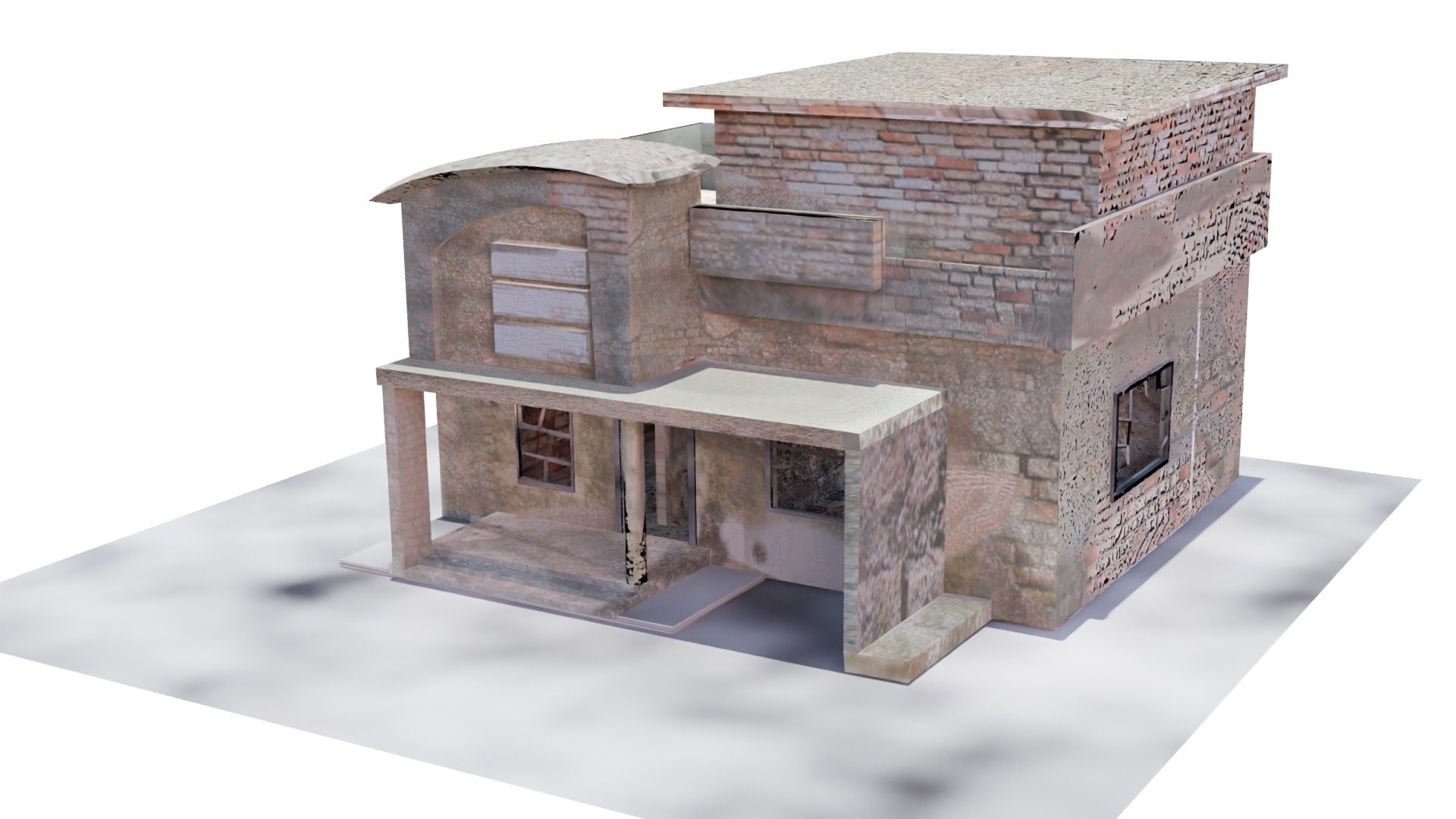 Abandoned Old House Model Low-poly 3D model_8