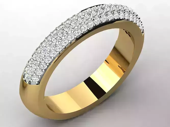 Light Weight Yellow Gold Diamond Ring DR-6642 3D print model