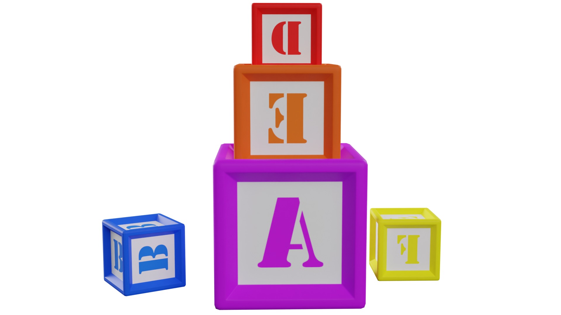 Wooden Block 3D model_1