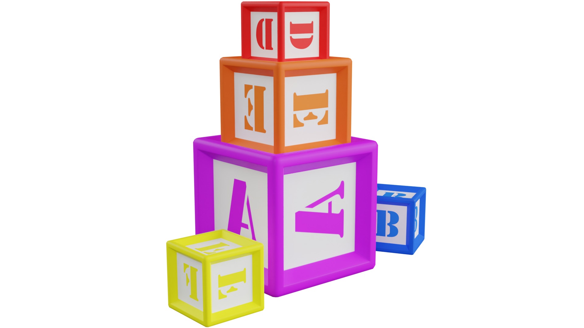 Wooden Block 3D model_4