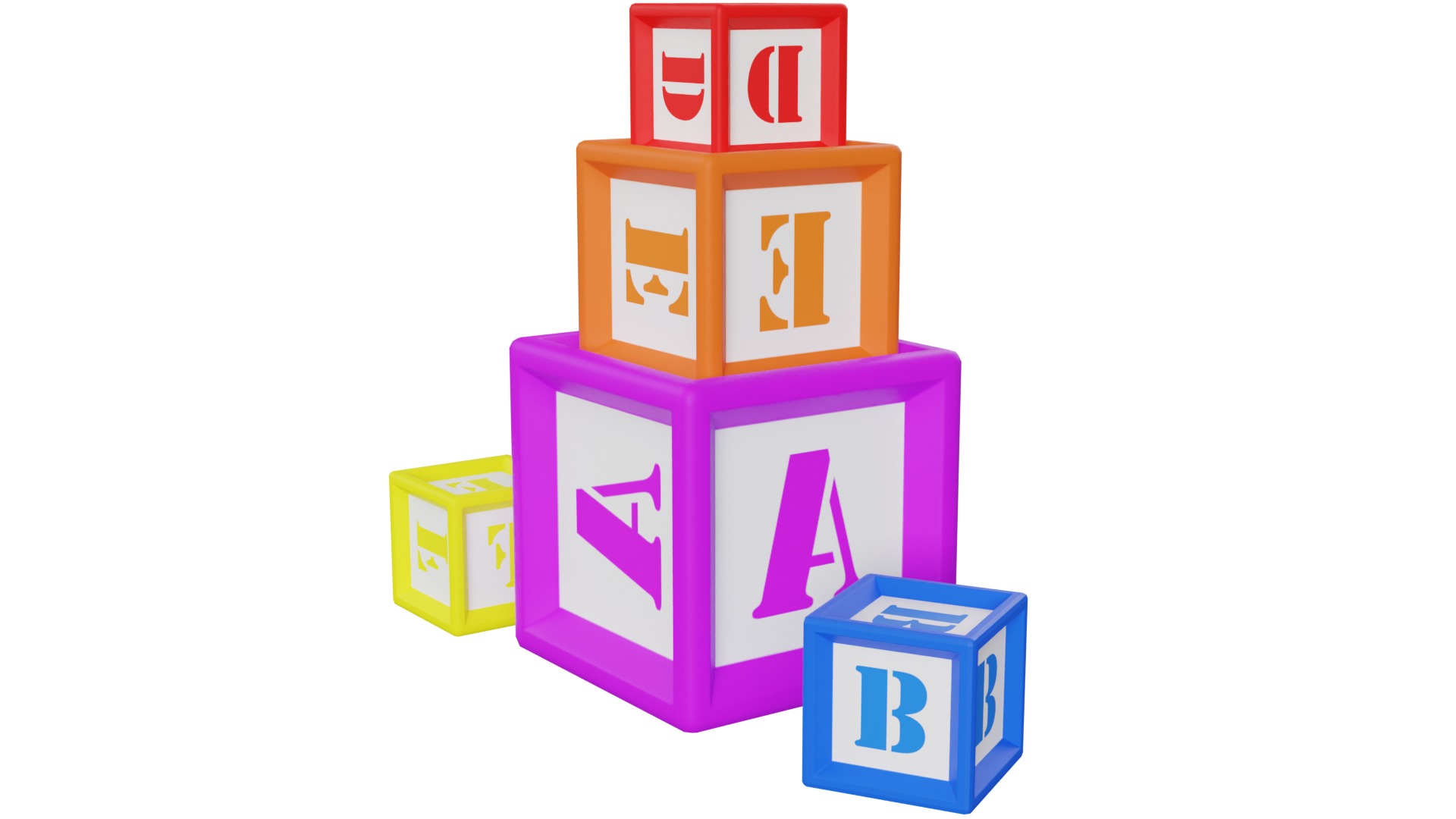 Wooden Block 3D model_6