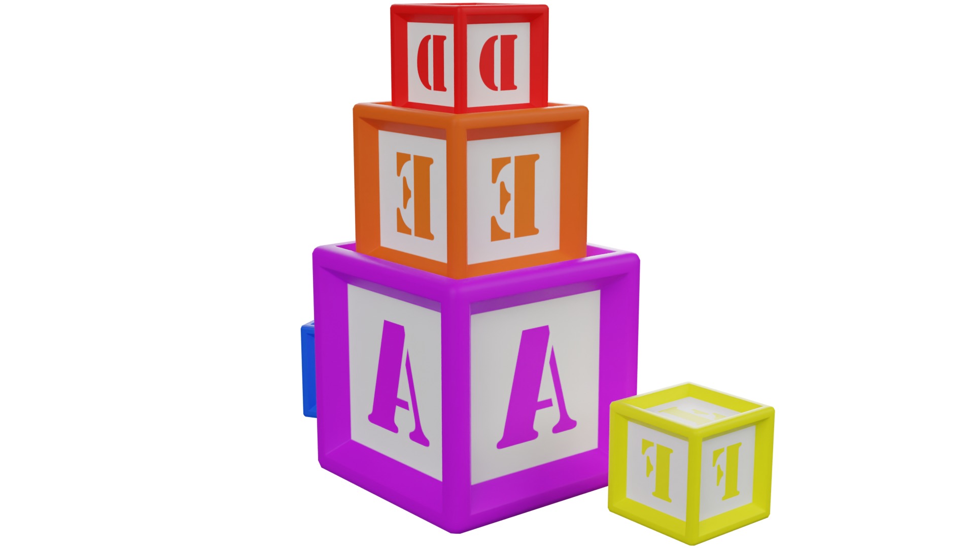 Wooden Block 3D model_2