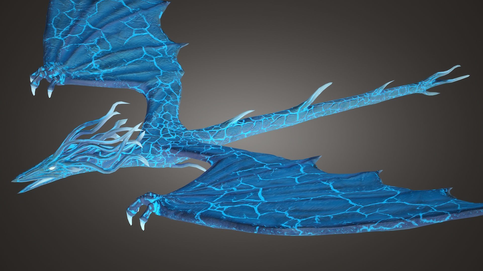 Stylized IceDragon Low-poly 3D model_6