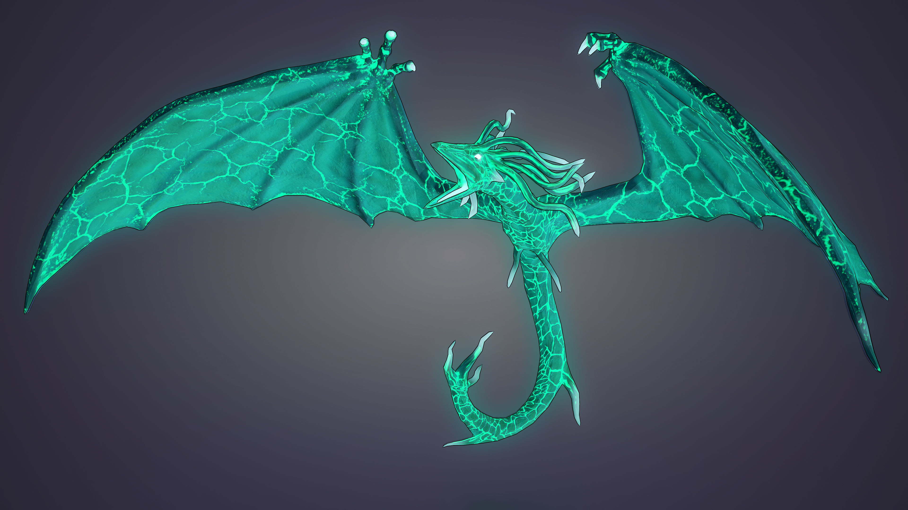 Stylized IceDragon Low-poly 3D model_2