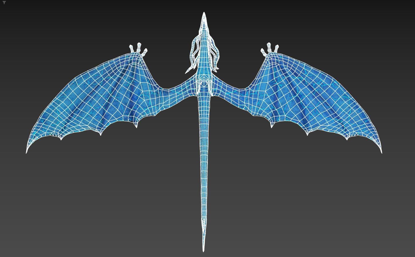 Stylized IceDragon Low-poly 3D model_5