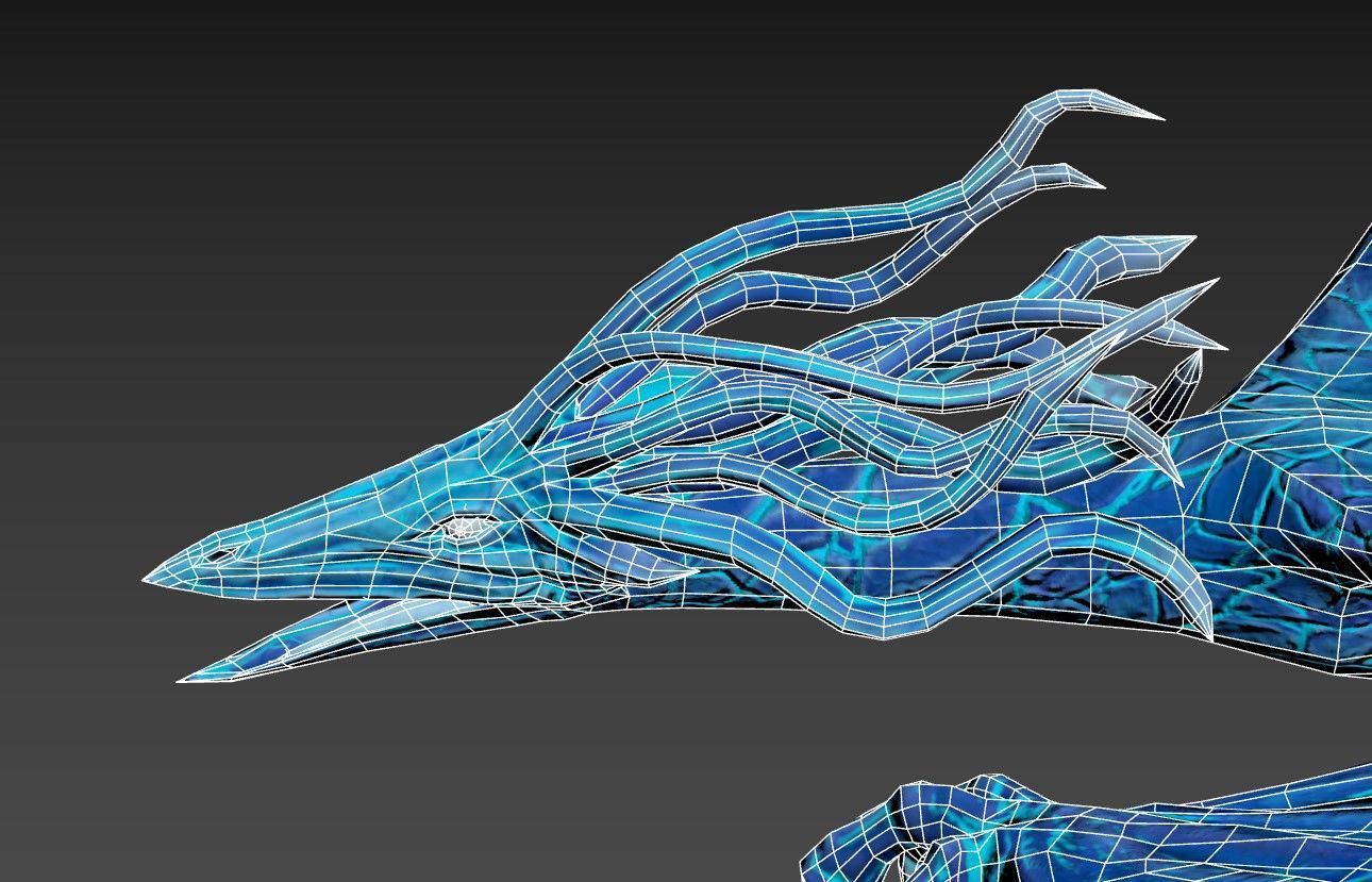 Stylized IceDragon Low-poly 3D model_19