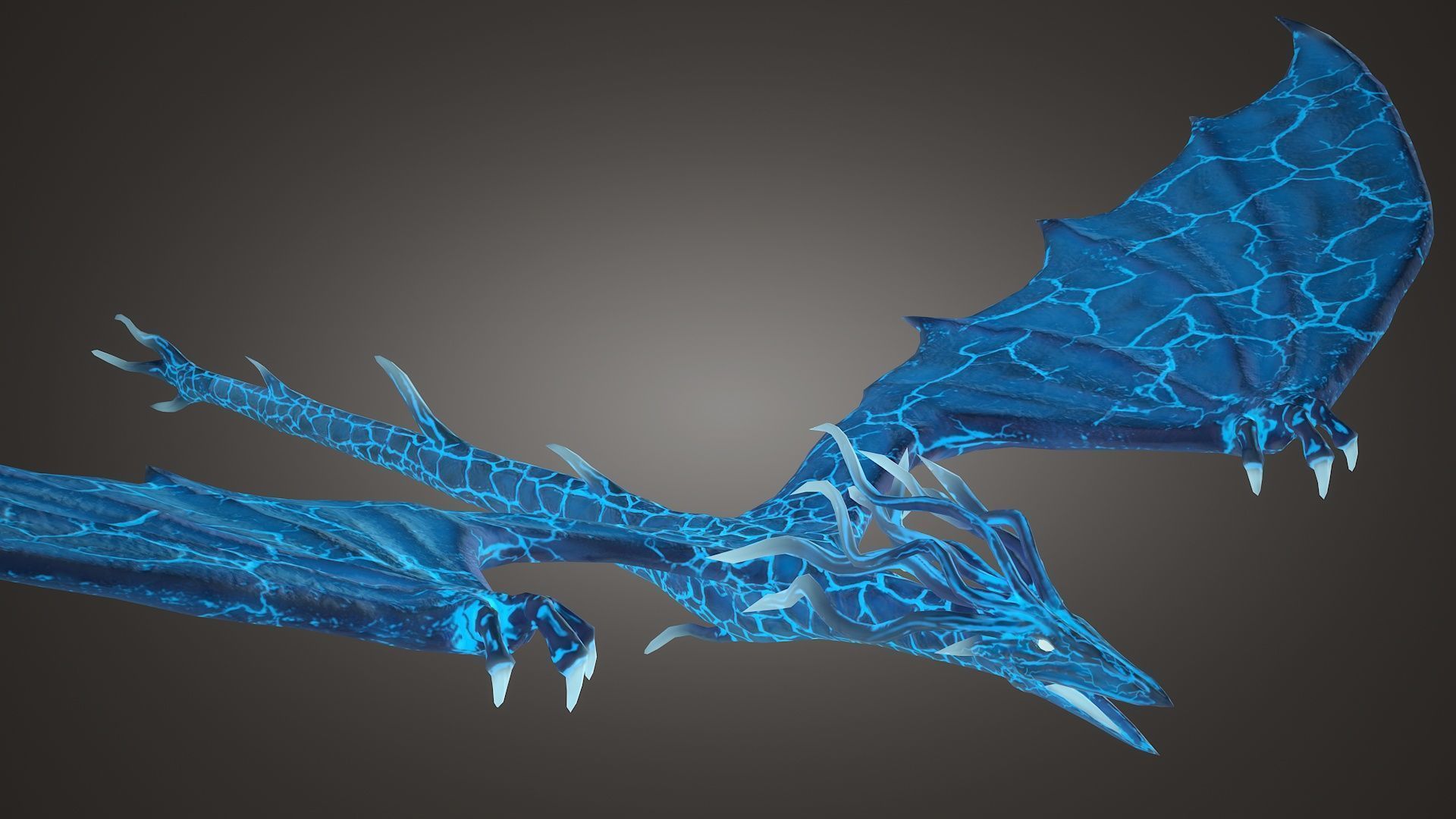 Stylized IceDragon Low-poly 3D model_13