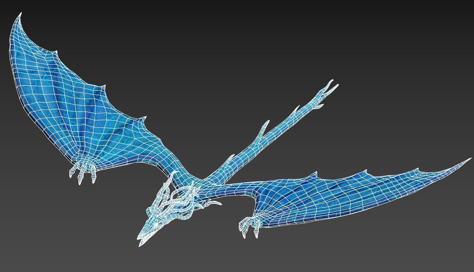 Stylized IceDragon Low-poly 3D model_18
