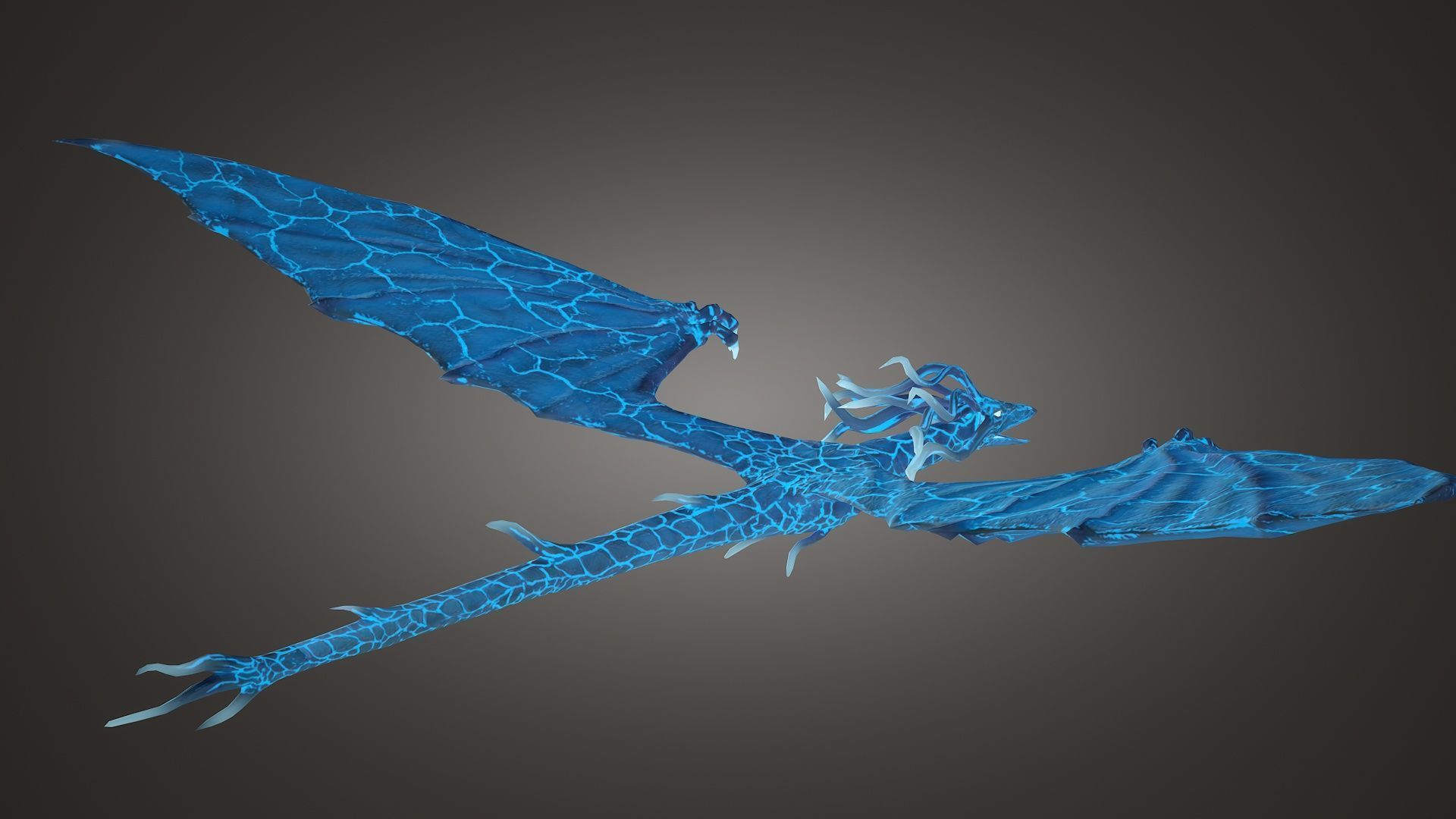 Stylized IceDragon Low-poly 3D model_9