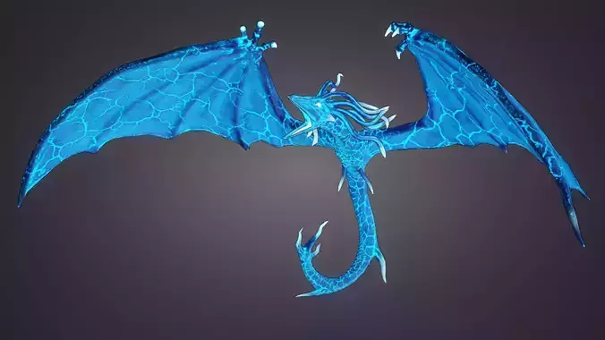 Stylized IceDragon Low-poly 3D model Stylized IceDragon Low-poly 3D model