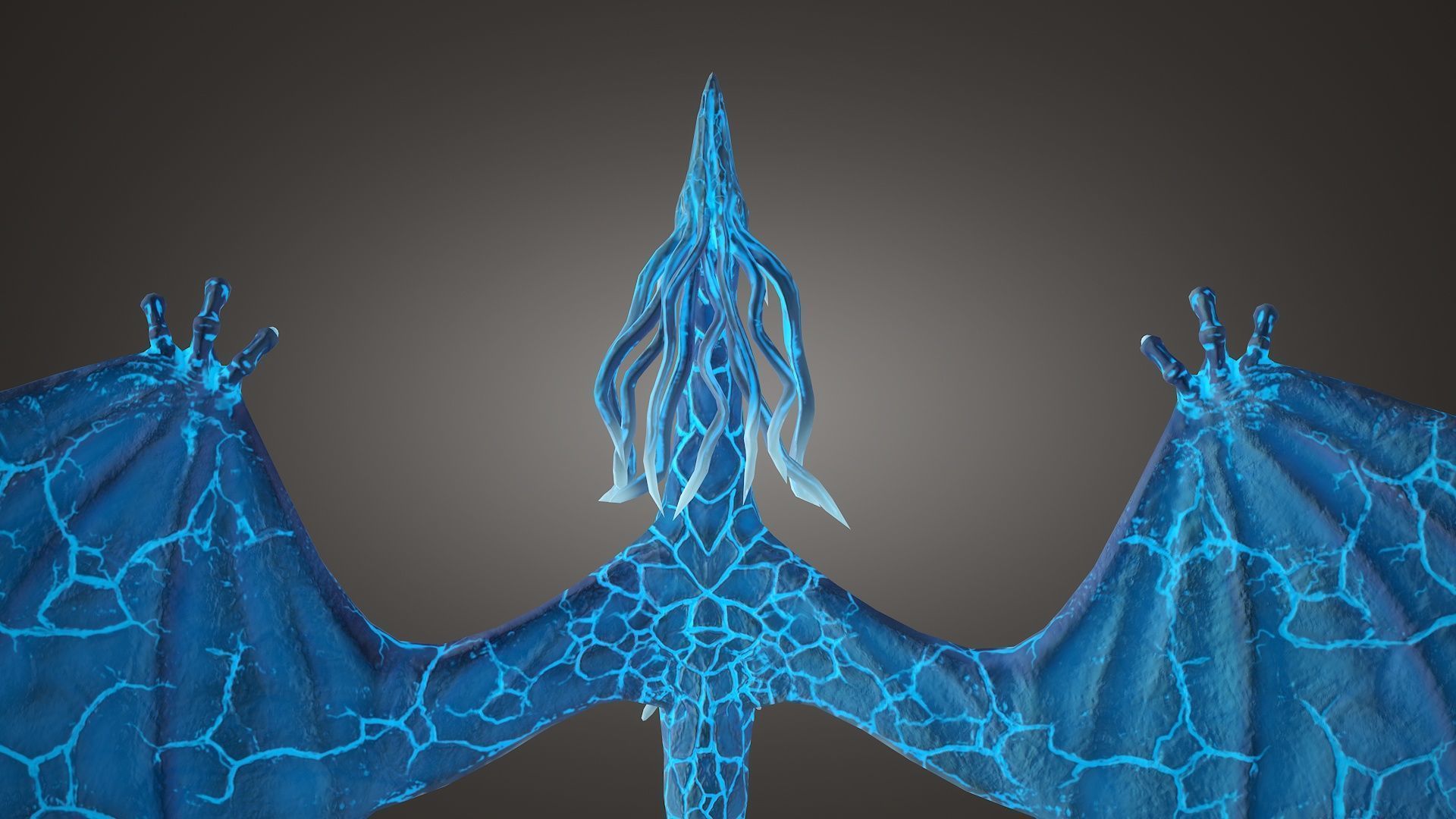 Stylized IceDragon Low-poly 3D model_12