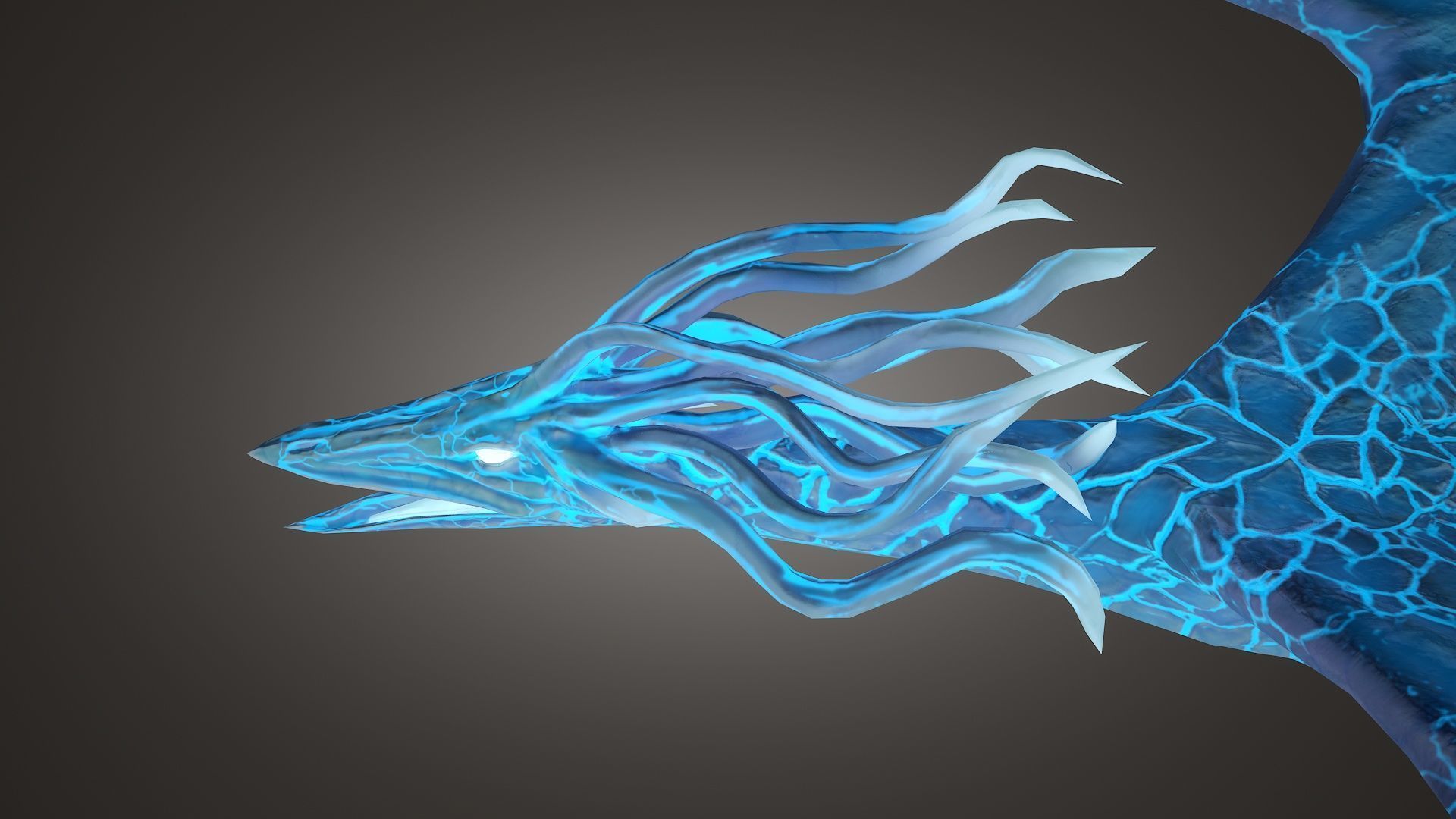 Stylized IceDragon Low-poly 3D model_16