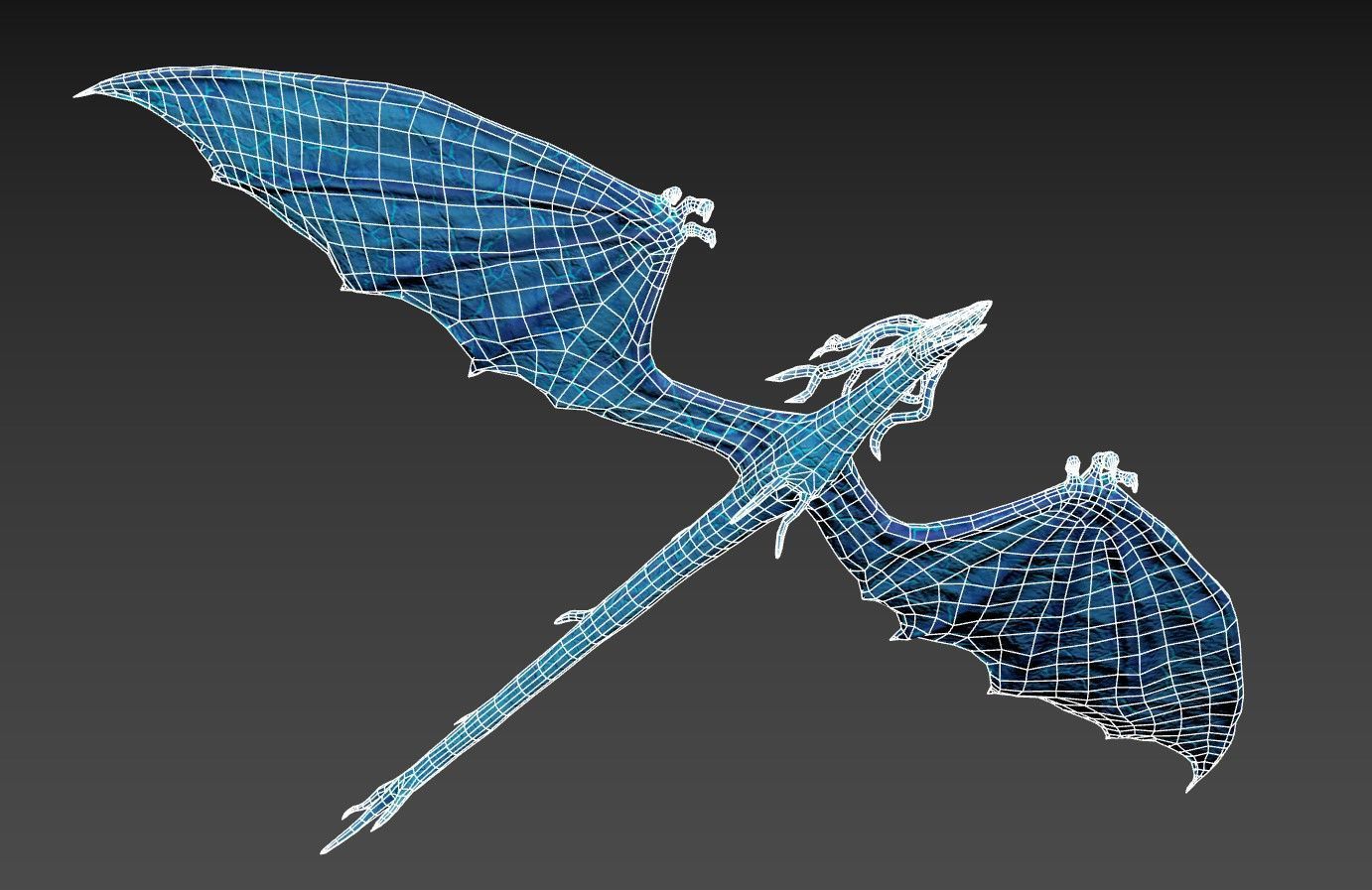 Stylized IceDragon Low-poly 3D model_20