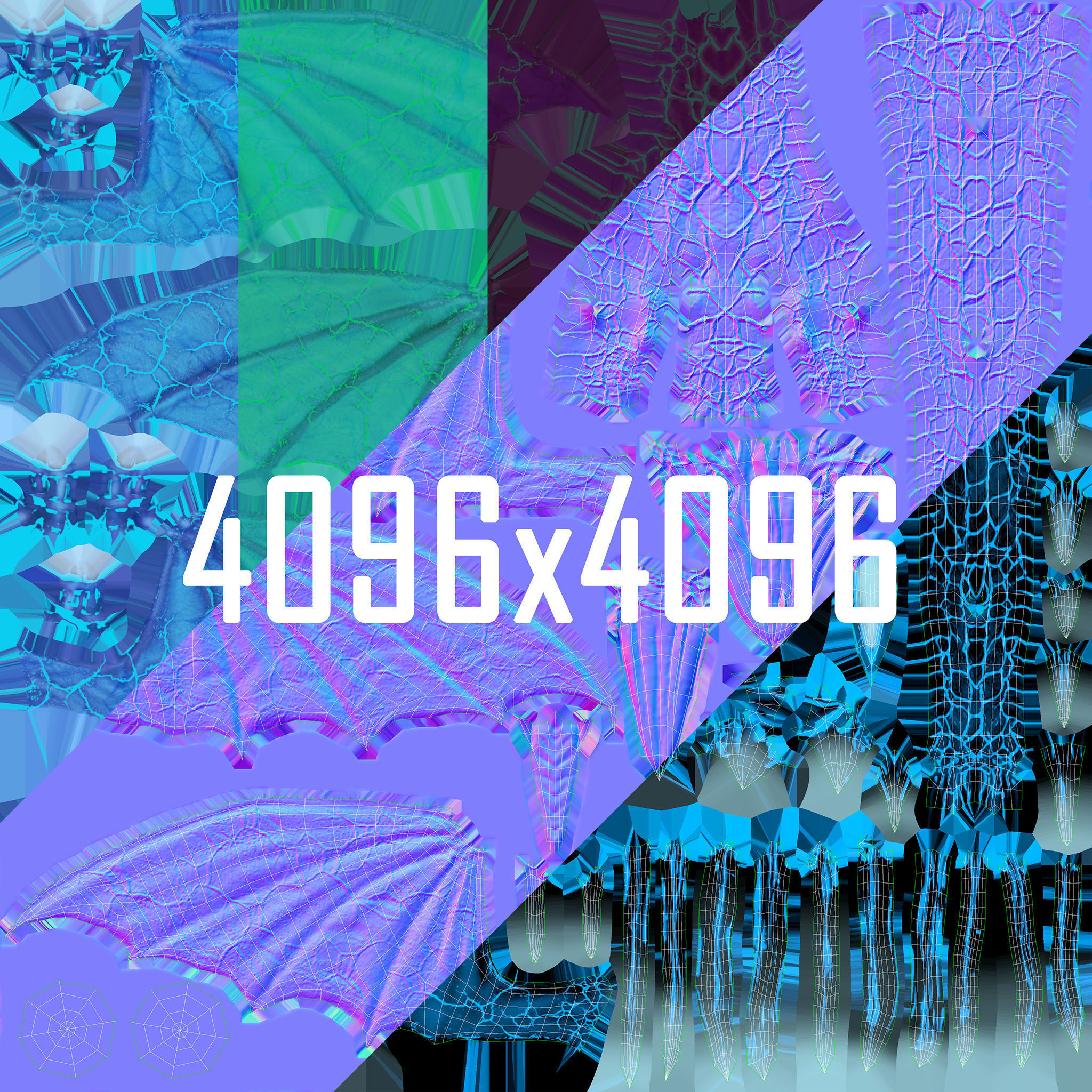 Stylized IceDragon Low-poly 3D model_22