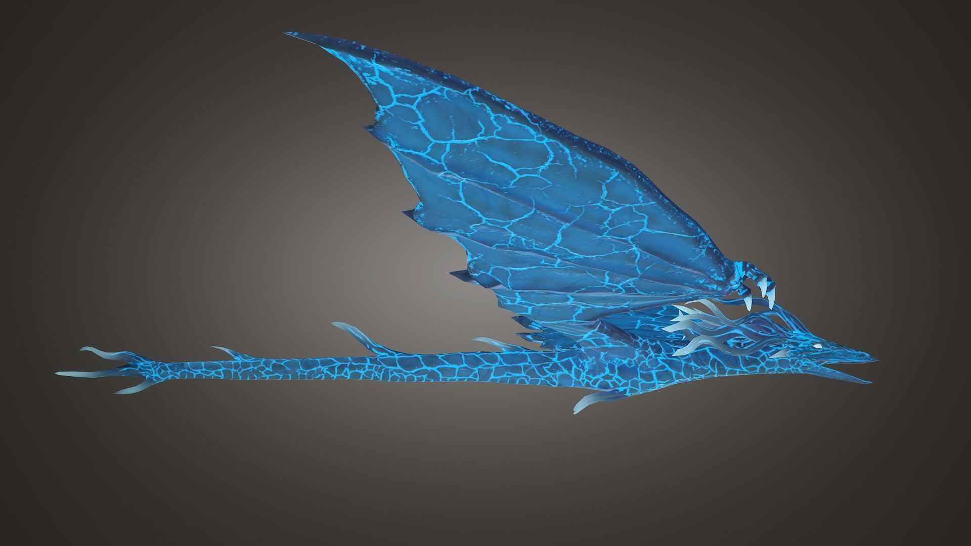 Stylized IceDragon Low-poly 3D model_7