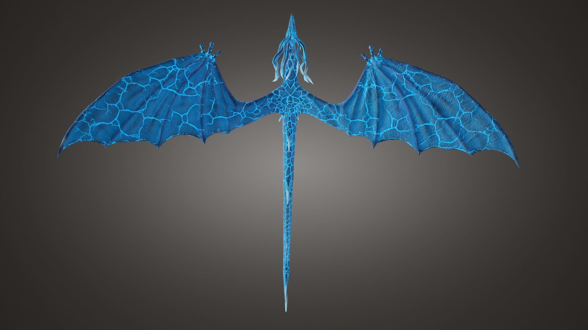 Stylized IceDragon Low-poly 3D model_8