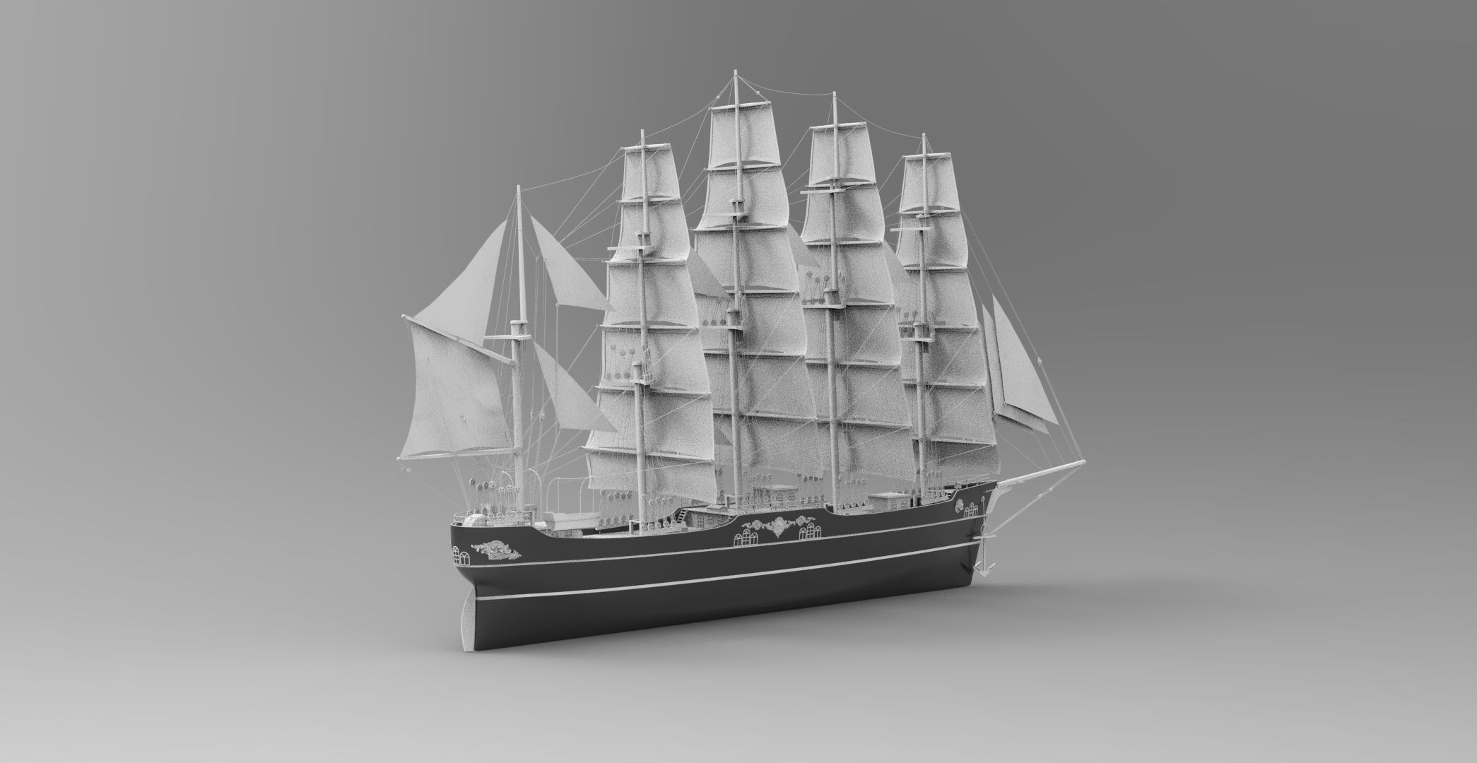 sailing ship 3D model_1