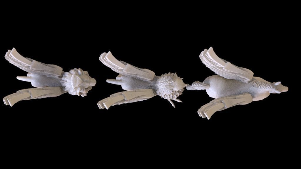 Lion Pegasus Griffin 3D print model_16
