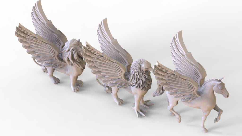 Lion Pegasus Griffin 3D print model_4
