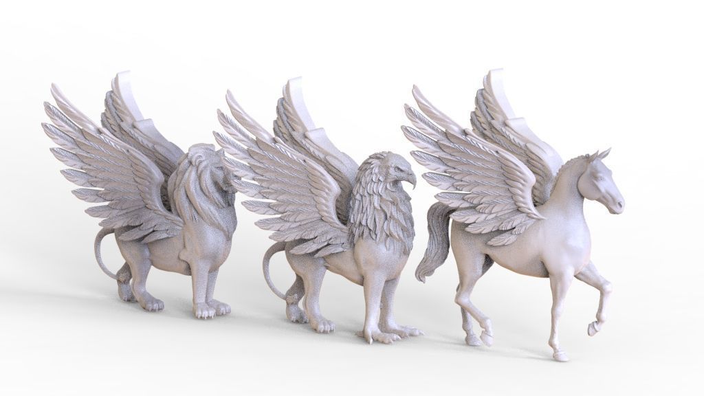 Lion Pegasus Griffin 3D print model_2