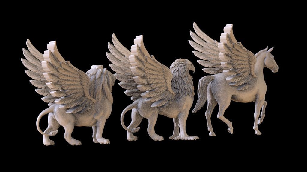 Lion Pegasus Griffin 3D print model_14