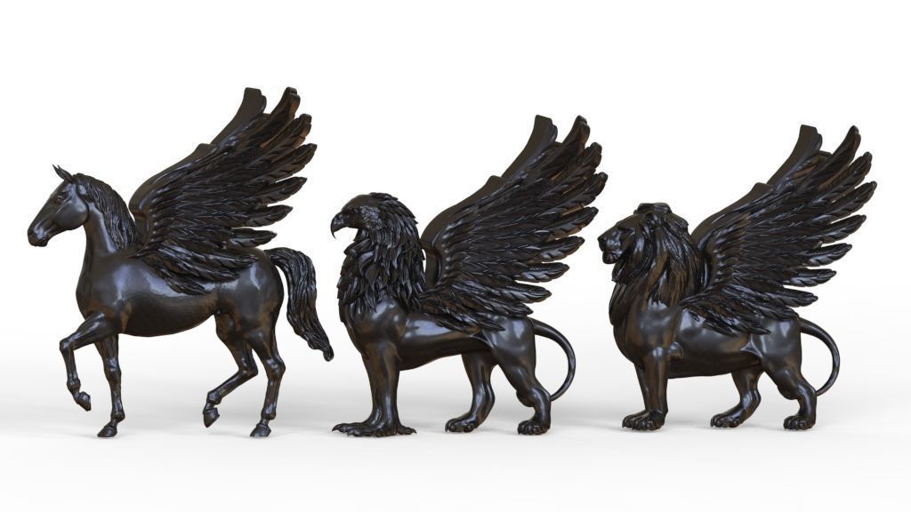 Lion Pegasus Griffin 3D print model_10
