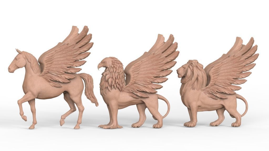 Lion Pegasus Griffin 3D print model_8