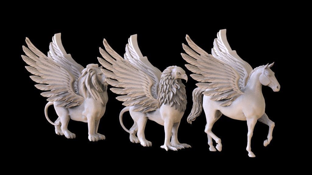 Lion Pegasus Griffin 3D print model_15