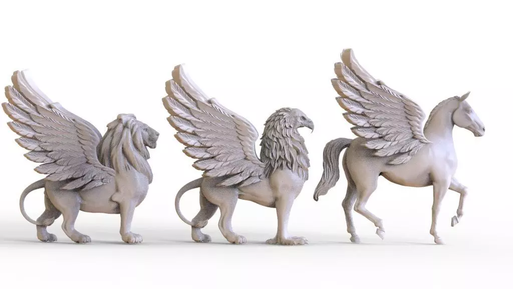 Lion Pegasus Griffin 3D print model_0