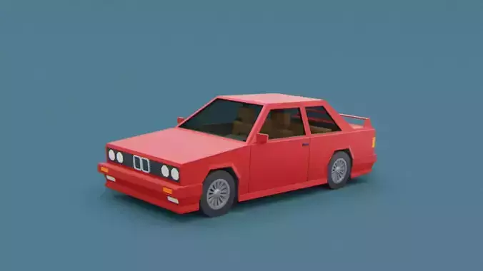 Stylized Cartoon Euro Coupe Car 